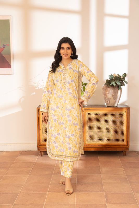 2 Piece Printed Lawn with Trouser