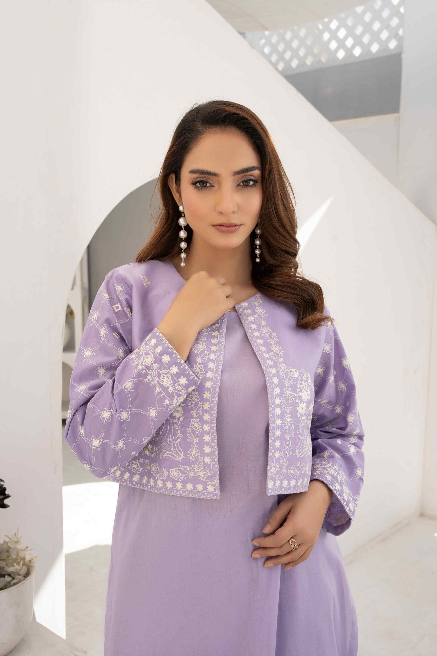 3 Piece - Embroidered Lawn Suit with Jacket