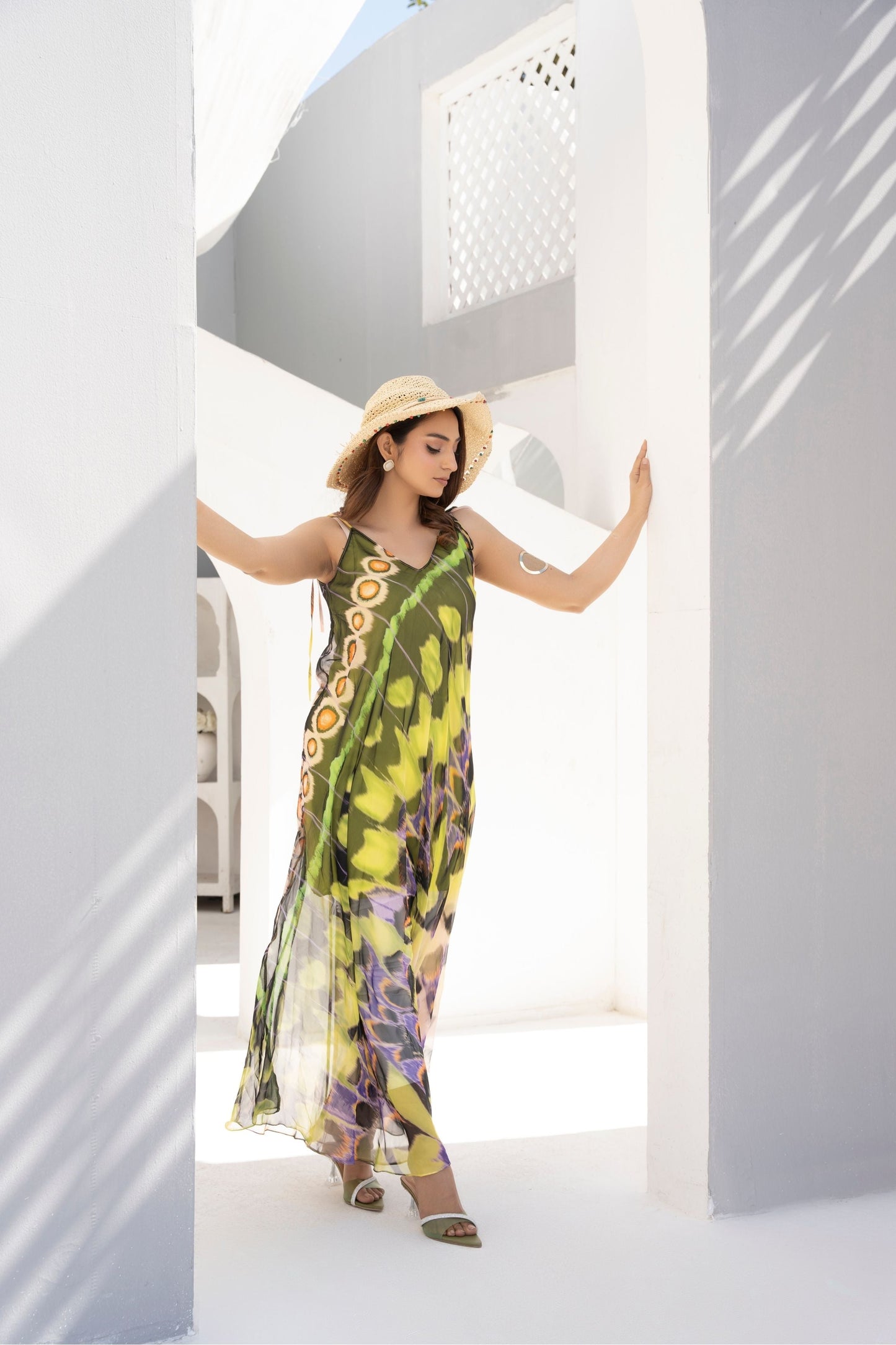 1 Piece Printed Maxi with Stripes