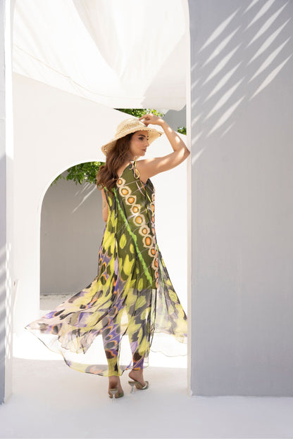 1 Piece Printed Maxi with Stripes