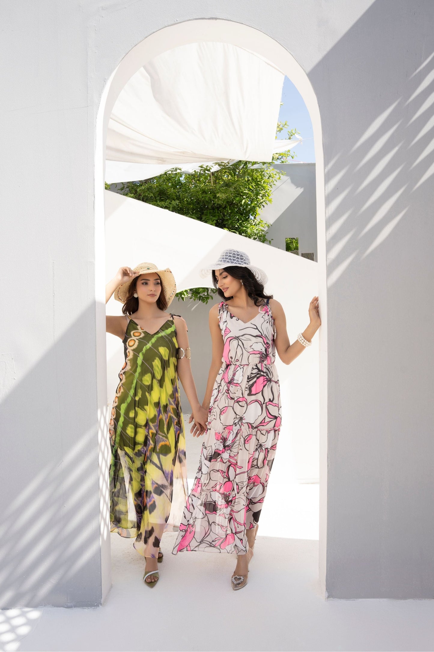 1 Piece Printed Maxi with Stripes