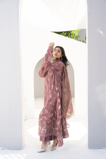 Printed Embriodered 3 Piece