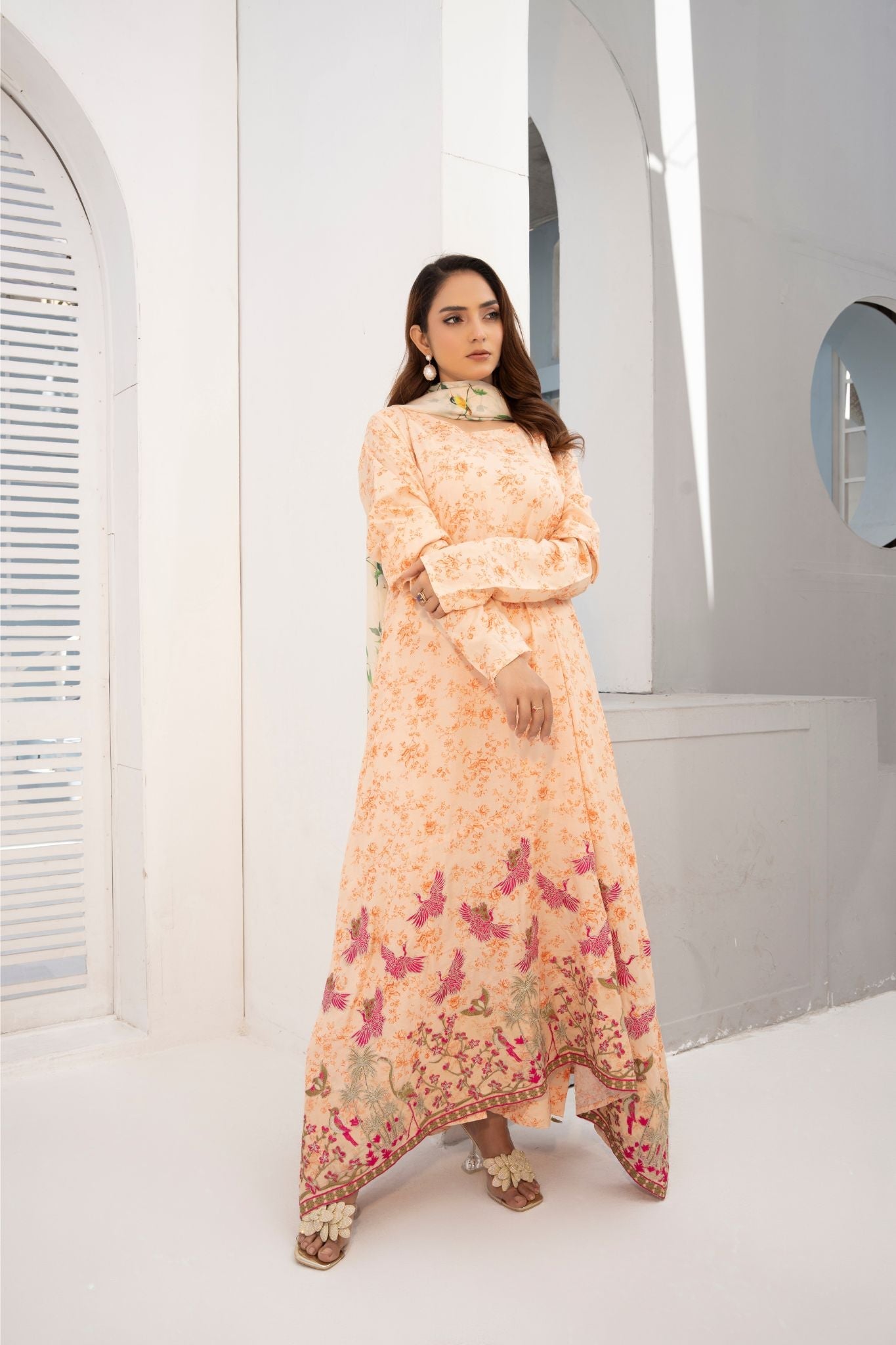 3 Piece Printed Embriodered