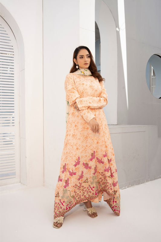 3 Piece Printed Embriodered