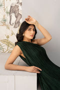 1 Piece Crushed Emerald One off Shoulder Skirt
