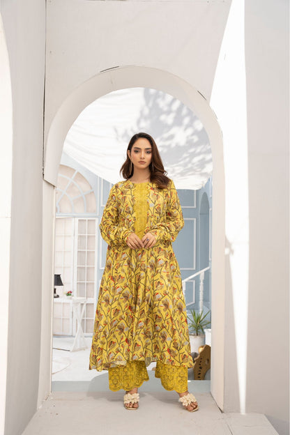 2 Piece Printed Embroidered