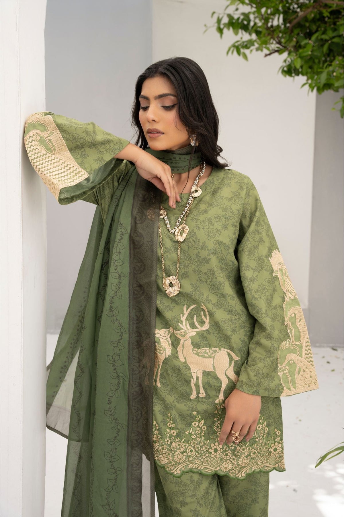 Printed short Shirt with Palazo trouser