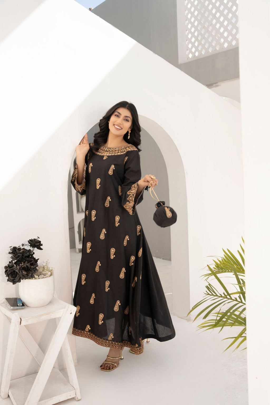 Embroided Long Frok
