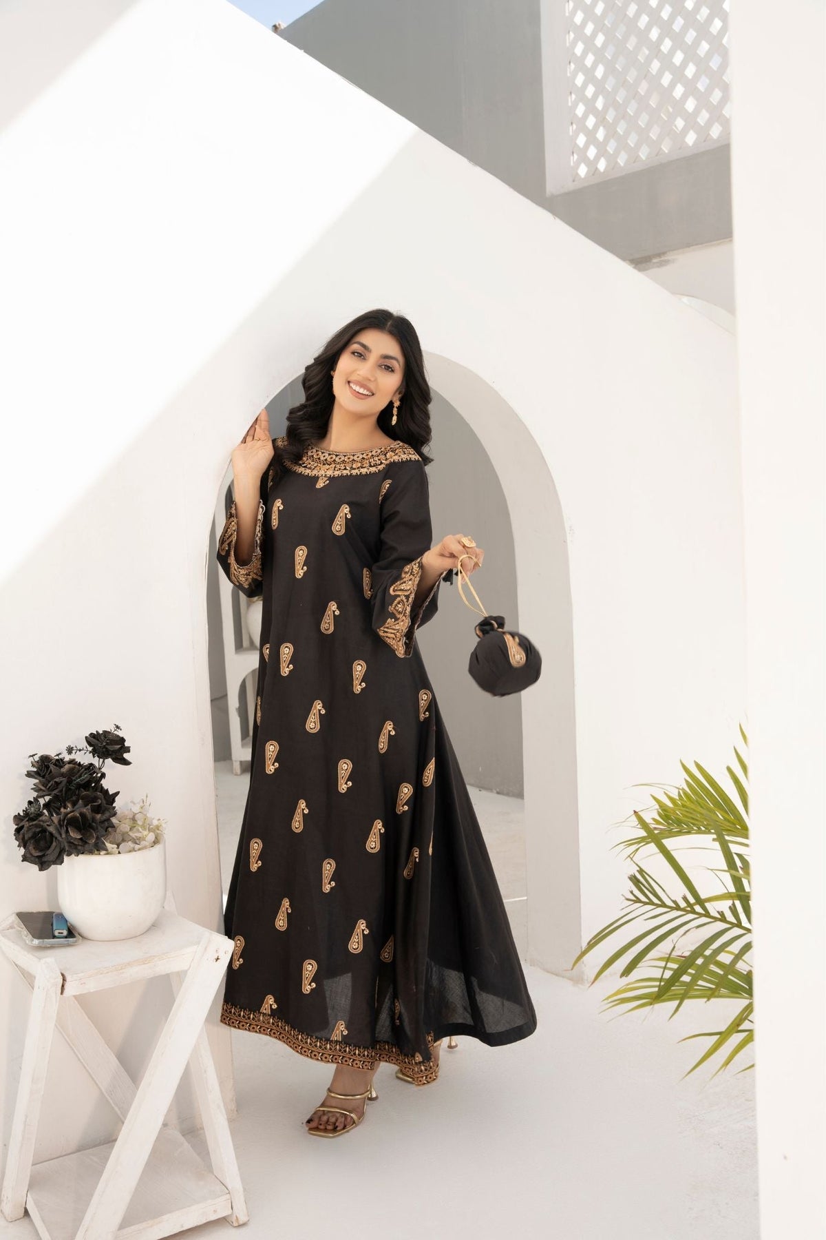 Embroided Long Frok