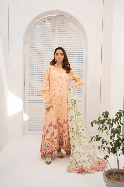 3 Piece Printed Embriodered