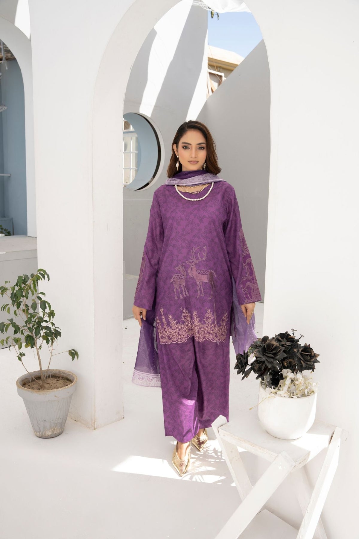Celestial Mirage | Printed Short Shirt with Palazo Trouser