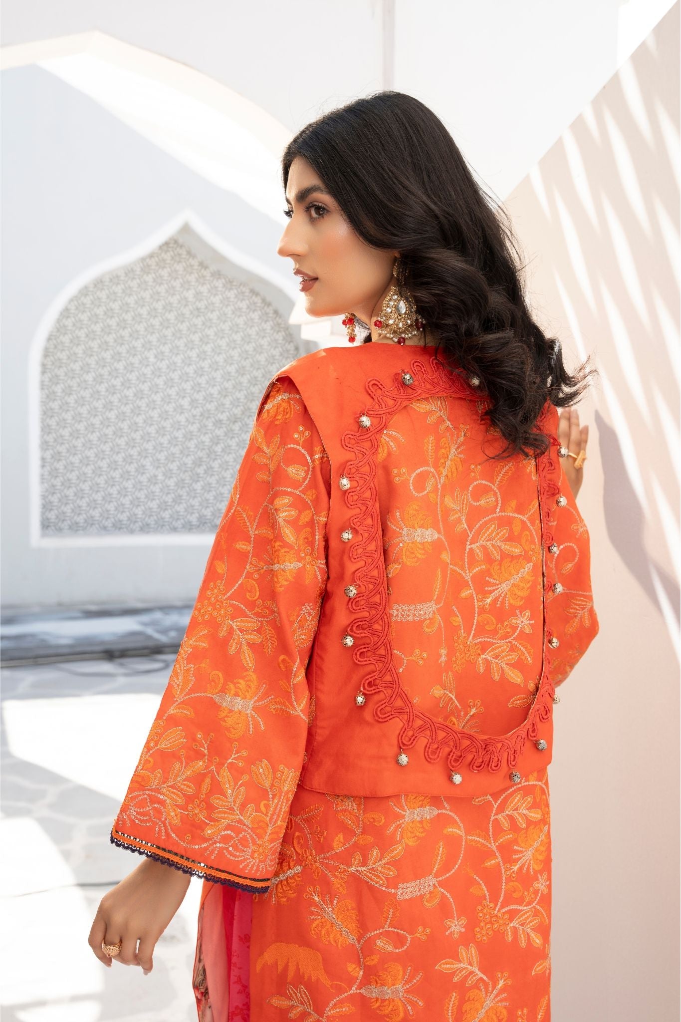 Mona | Poly lawn 4 Piece outfit with Printed Dupatha and Jacket