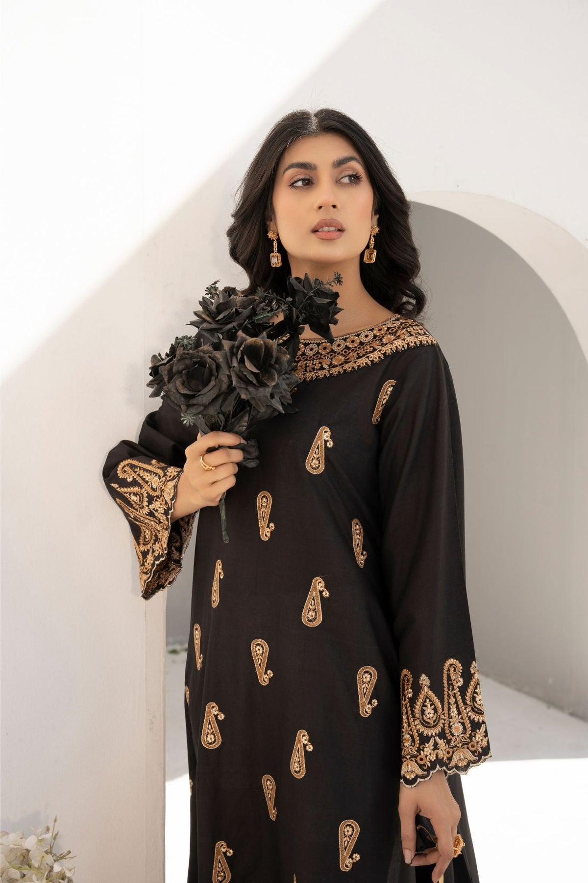 Embroided Long Frok