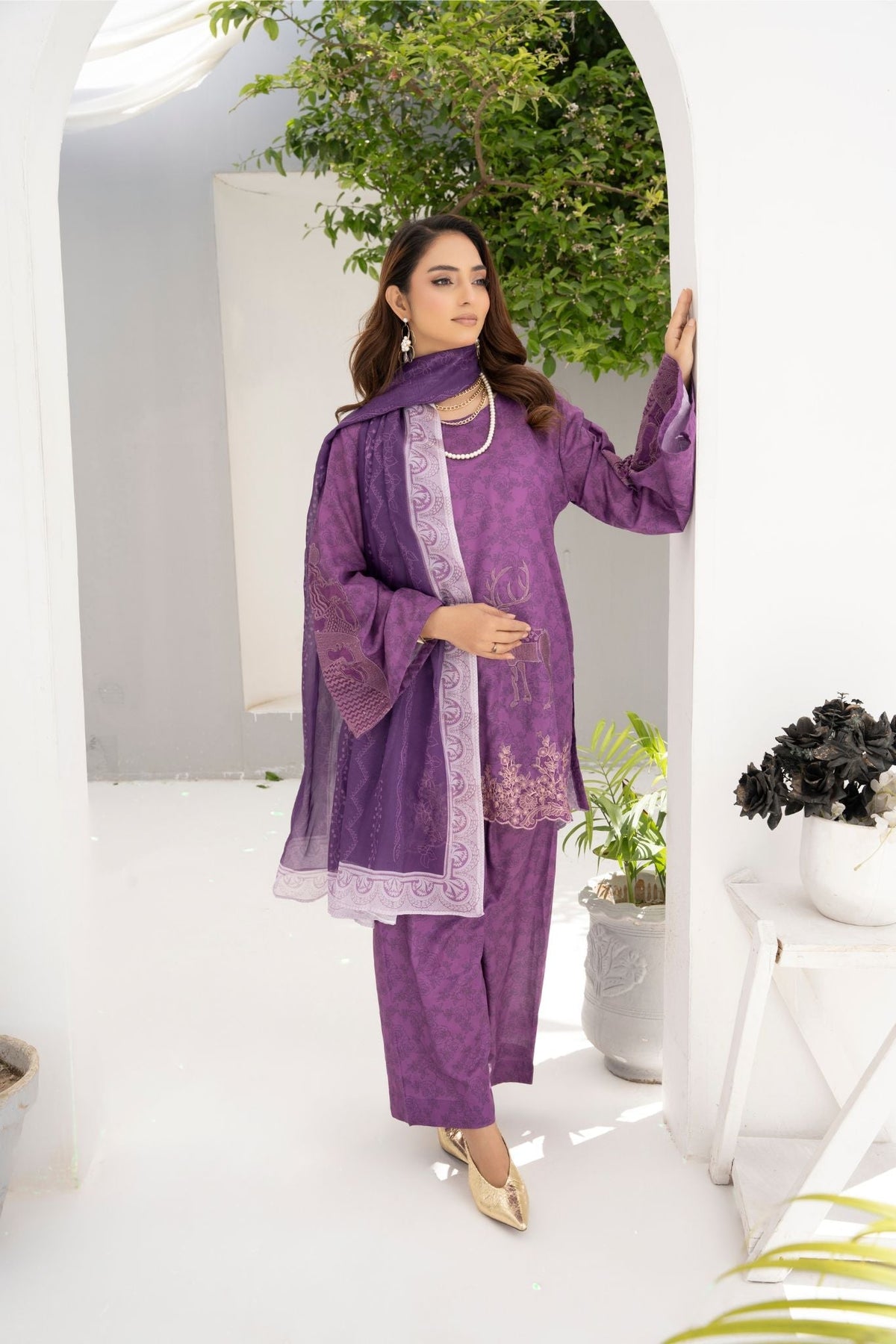 Celestial Mirage | Printed Short Shirt with Palazo Trouser
