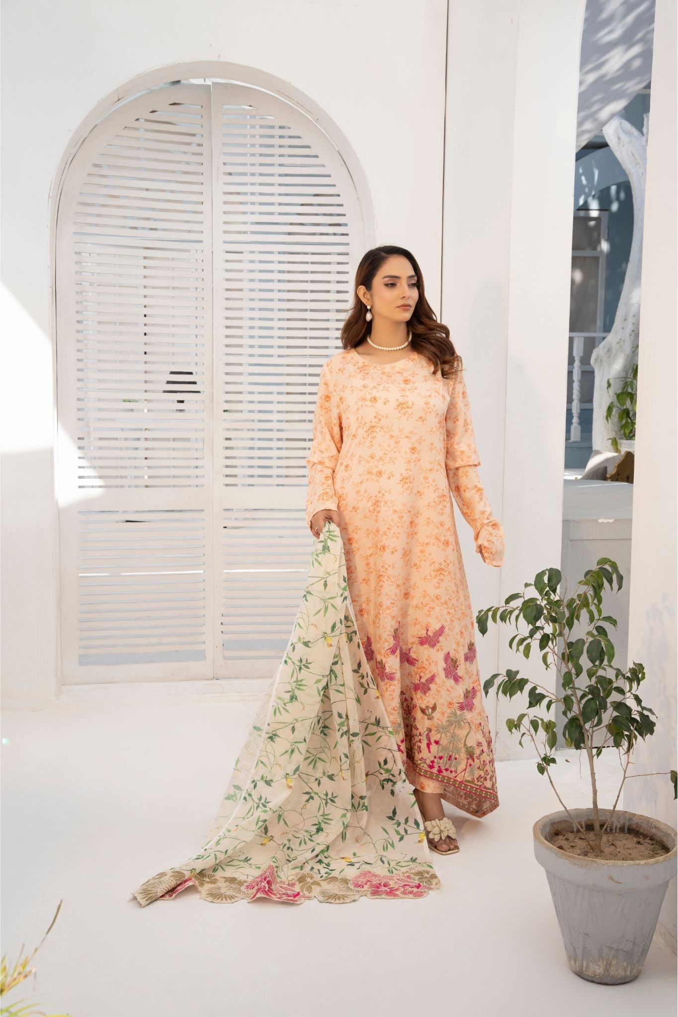 3 Piece Printed Embriodered