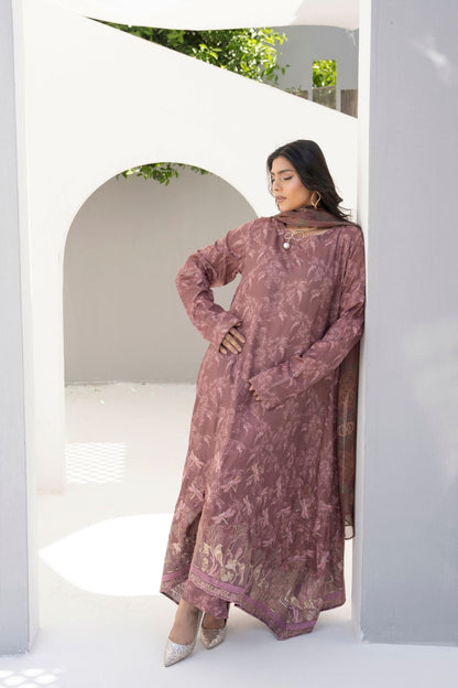 Printed Embriodered 3 Piece