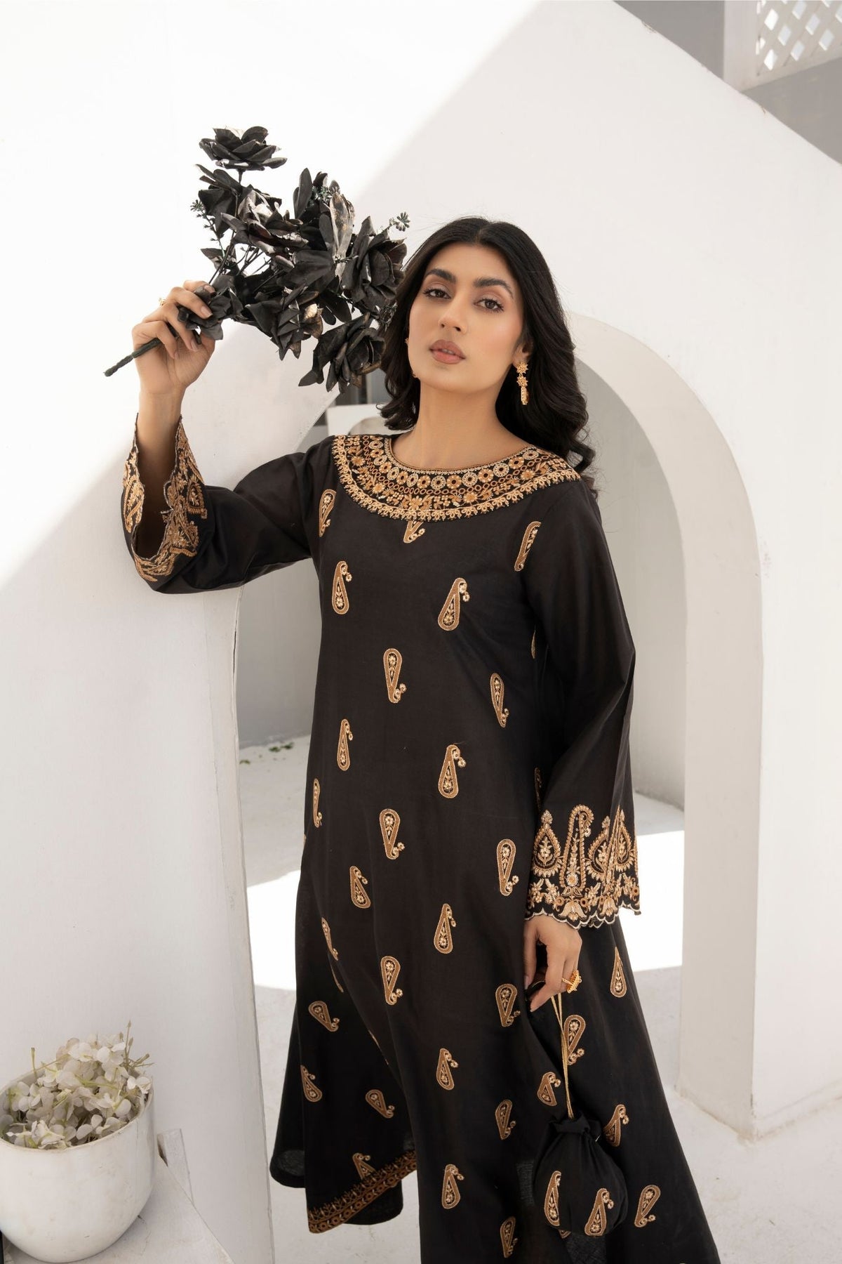 Embroided Long Frok