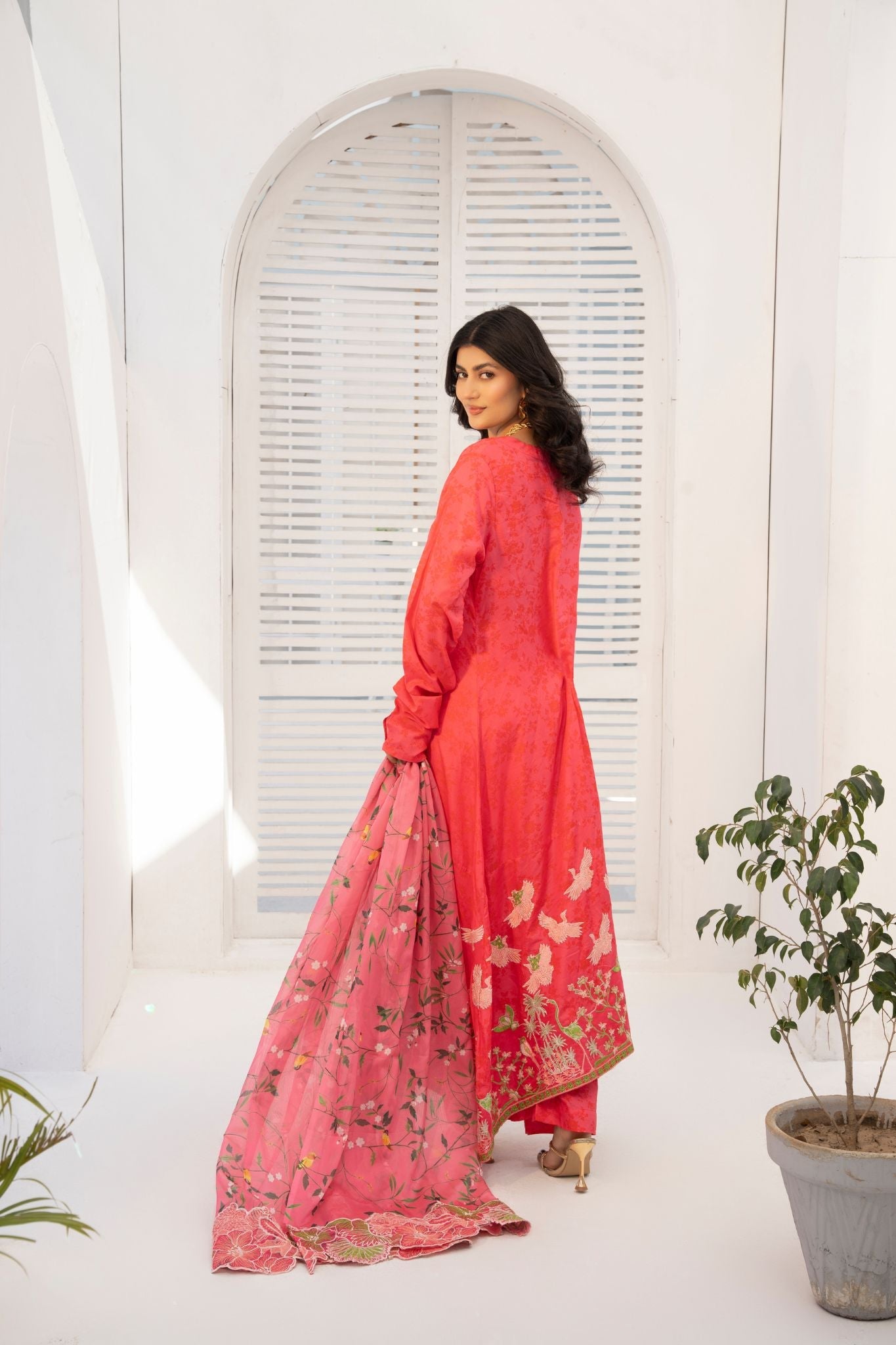 3 Piece Printed Embroidered