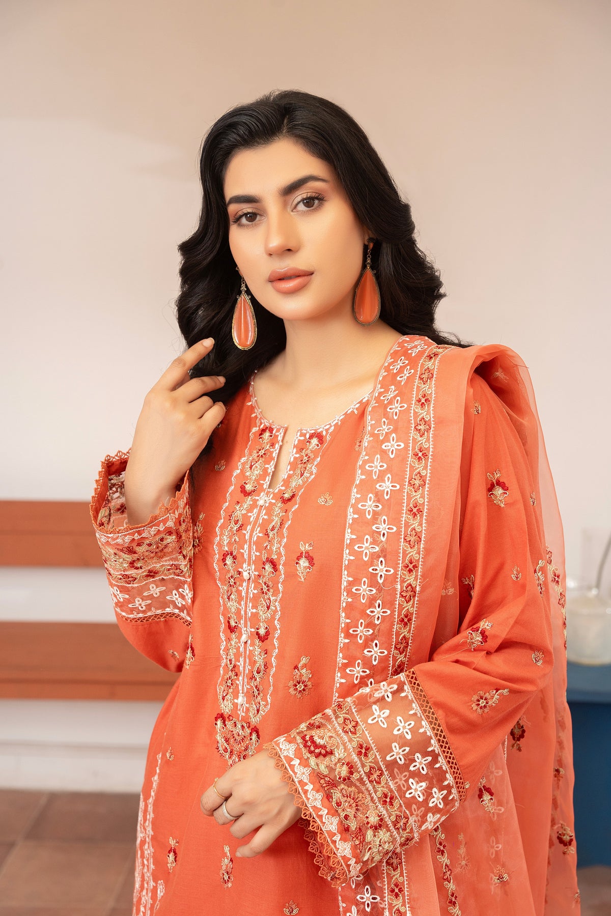 3 Piece Embroidered Premium Lawn with Trouser and Dupatta
