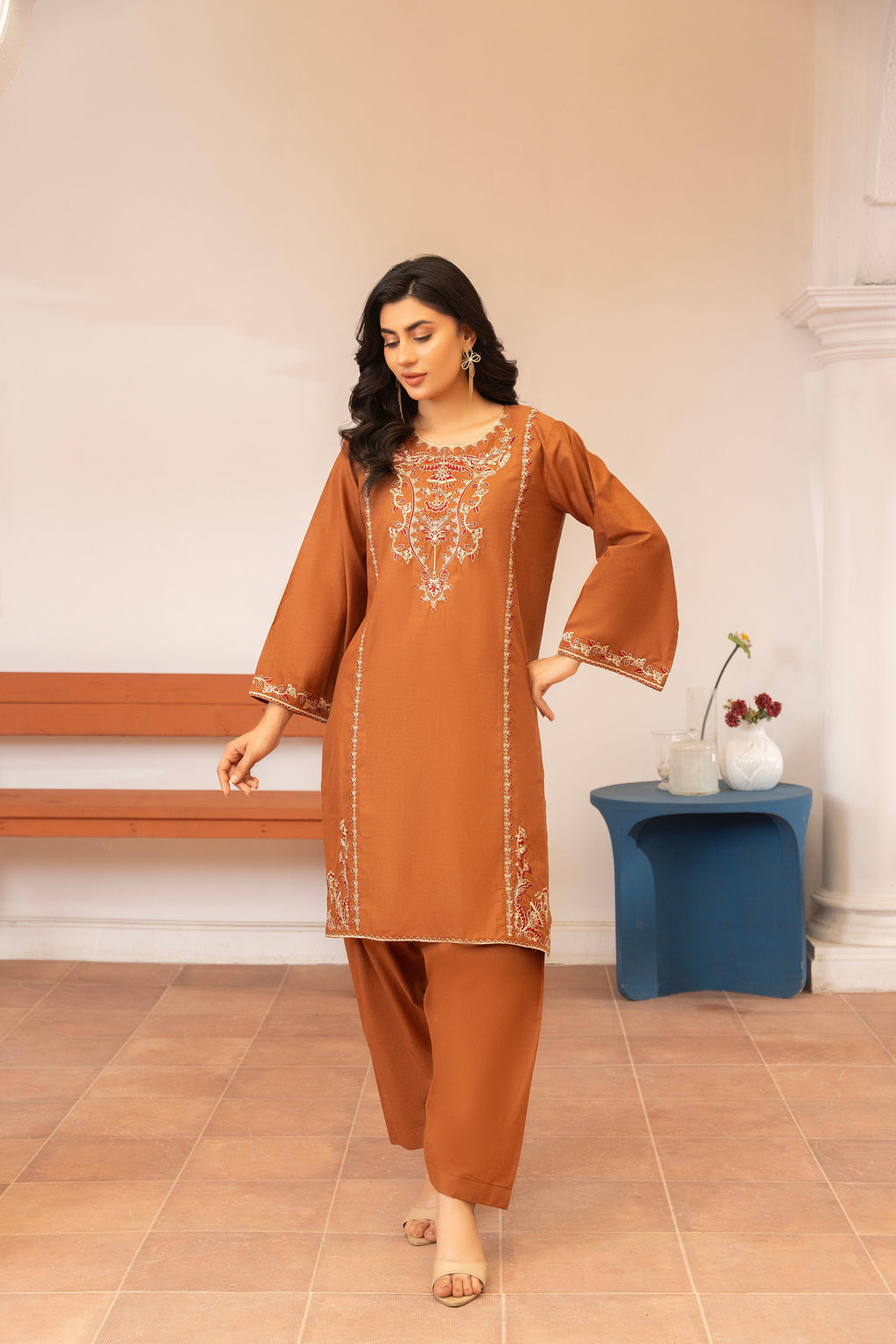 2 Piece Embroidered Premium Lawn with Trouser