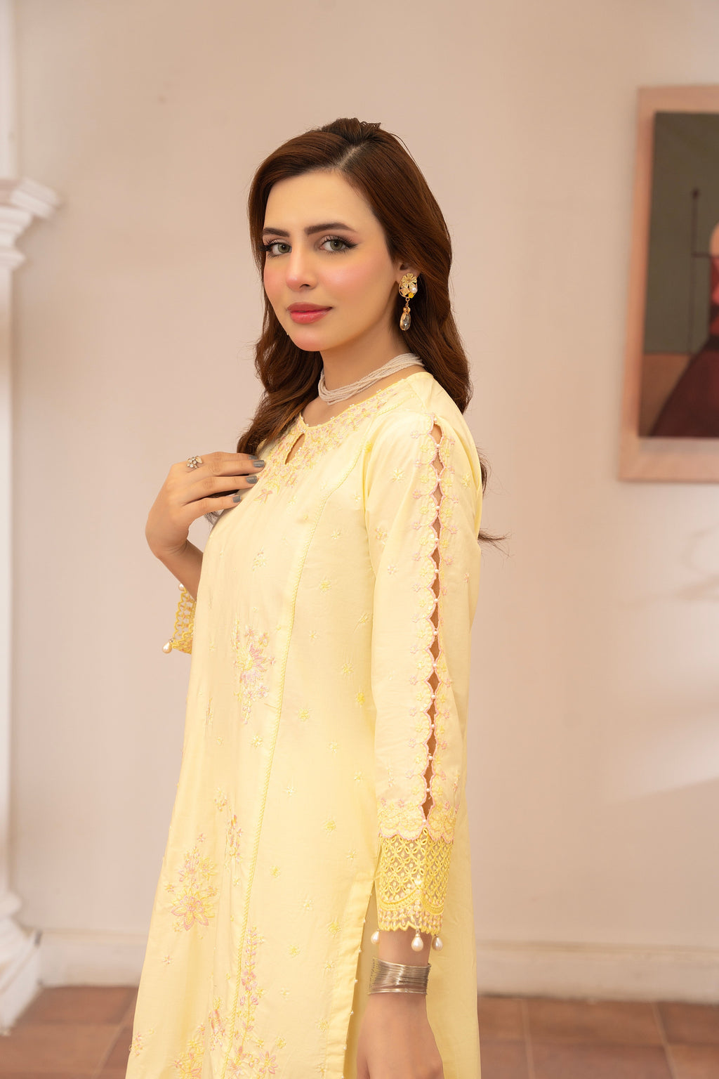 3 Piece Dress Emboridered Premium Lawn with Trouser and Dupatta