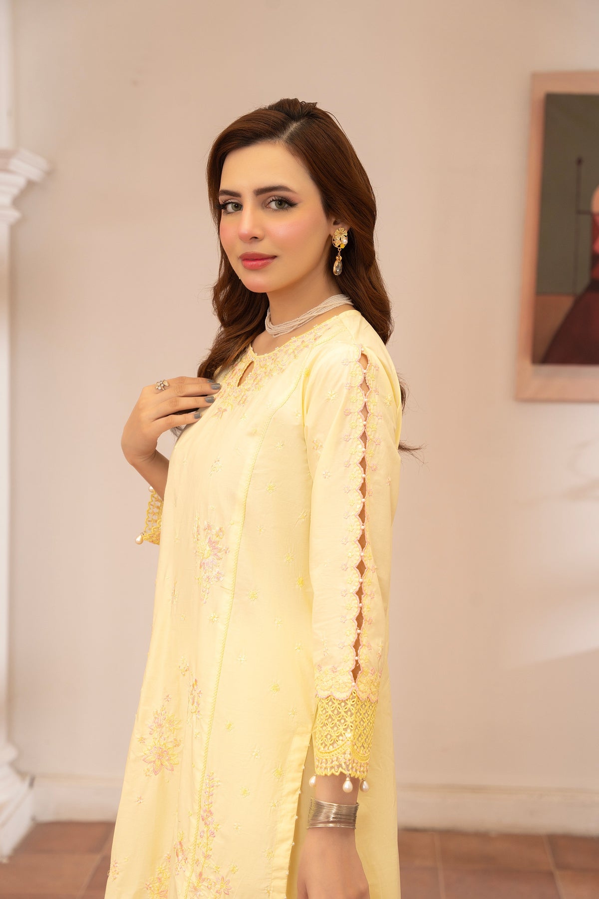 3 Piece Dress Emboridered Premium Lawn with Trouser and Dupatta