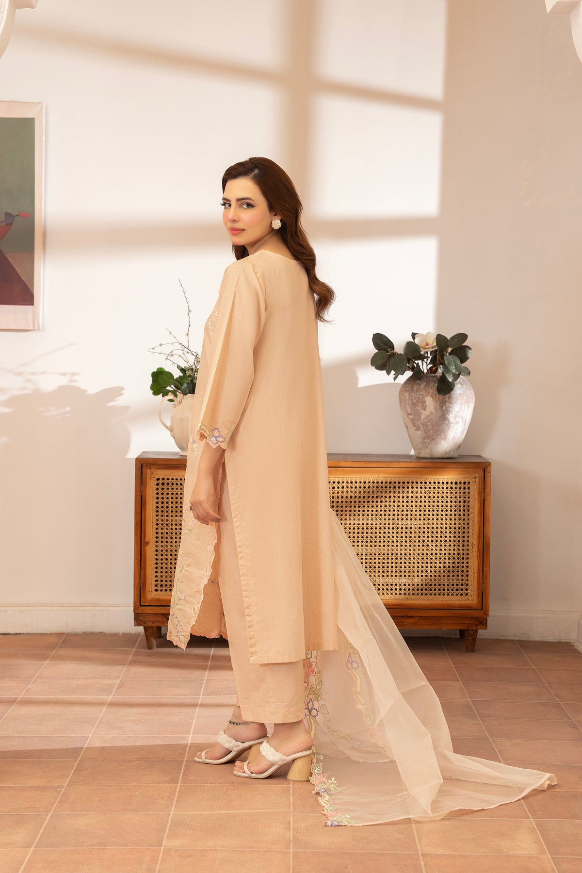 3 Piece Embroidered Premium Lawn with Trouser and Dupatta