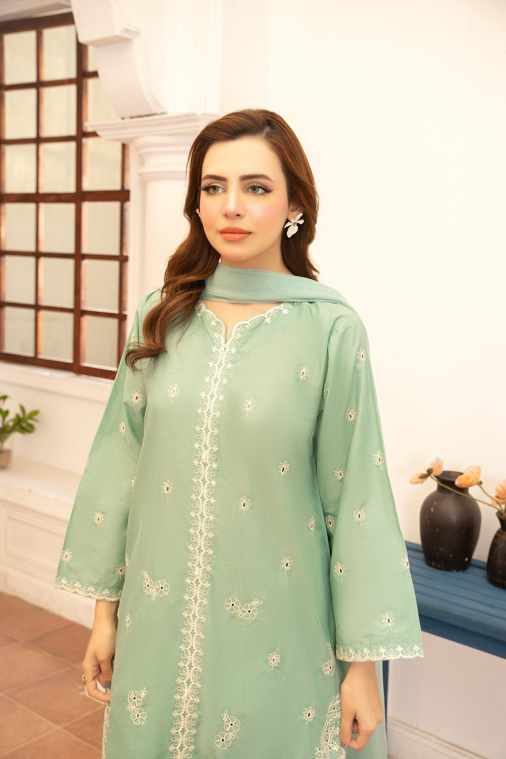 3 Piece Dress Premium Lawn with Trouser and Dupatta