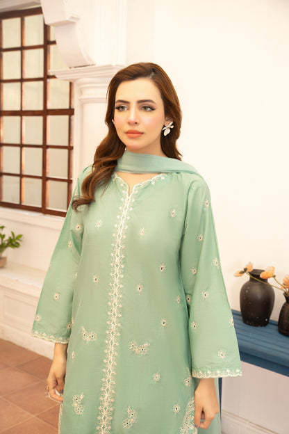 3 Piece Dress Premium Lawn with Trouser and Dupatta
