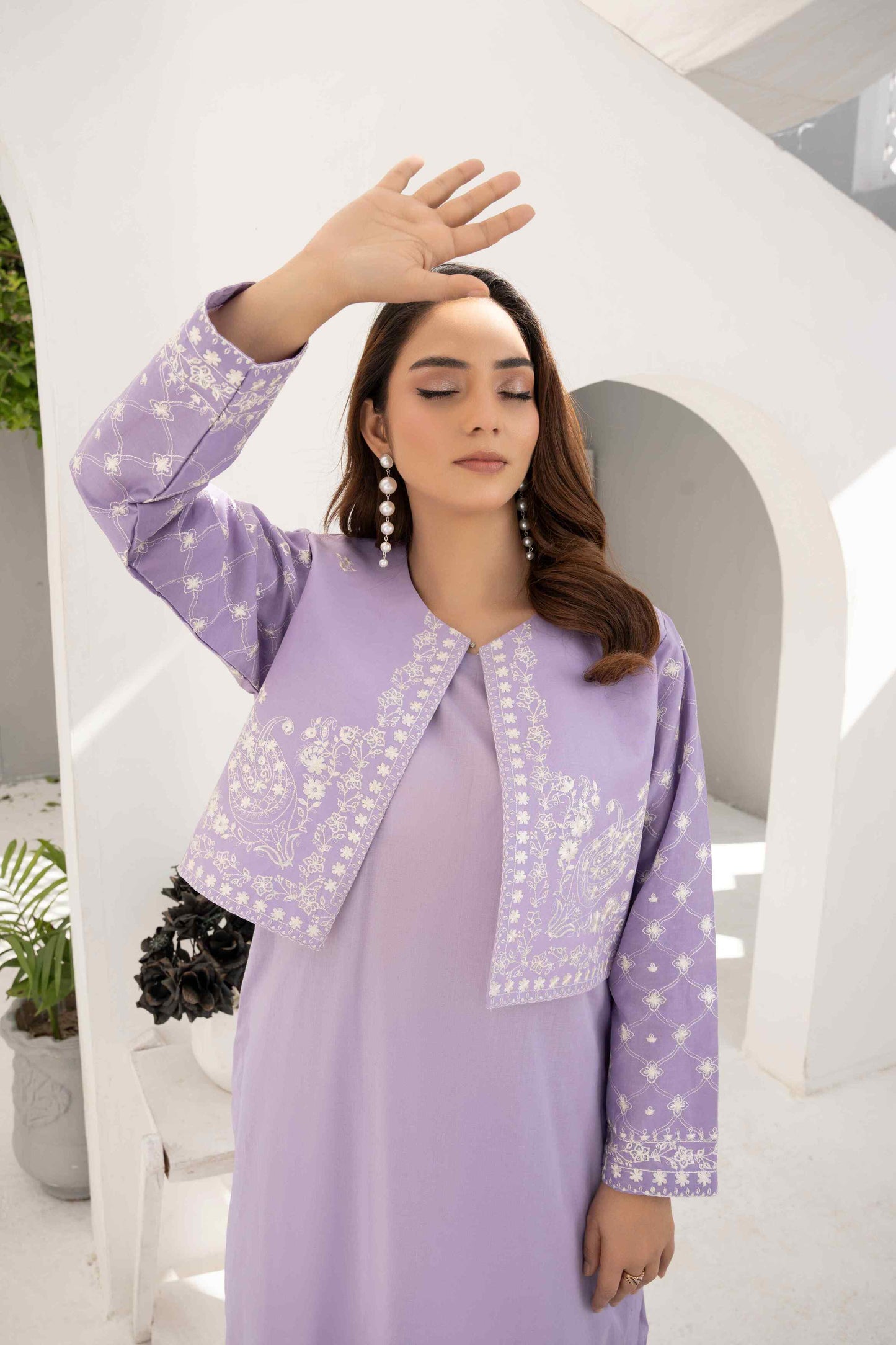 3 Piece - Embroidered Lawn Suit with Jacket